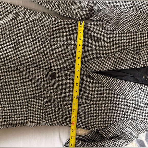 Massimo Dutti Black and White Houndstooth Blazer Wool - Picture 11 of 13